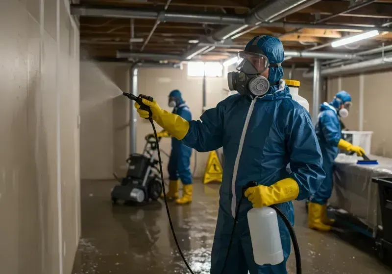 Basement Sanitization and Antimicrobial Treatment process in Southport, CT